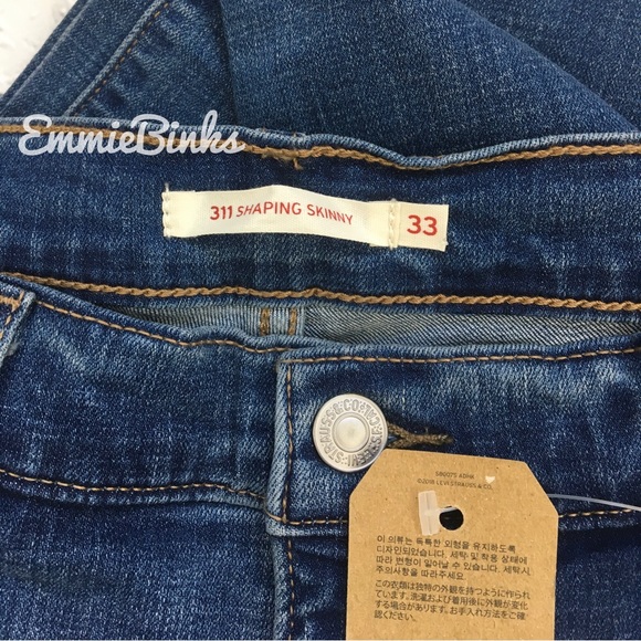 NWT Levi’s 311 Hypersoft Shaping Skinny Jeans Lightly Distressed Denim Size 16 - Picture 11 of 16